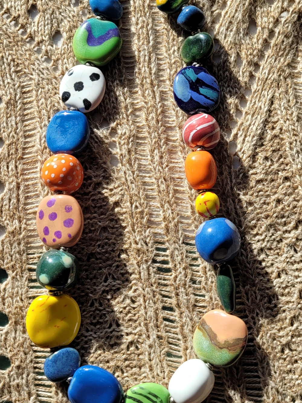 Kazuri ceramic bead necklace. 18" New Without Tags.
